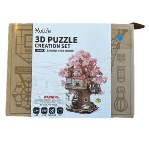 NEW Rolife Sakura Tree House 3D Wooden Puzzle Model Kit DIY Toys Jigsaw Gift